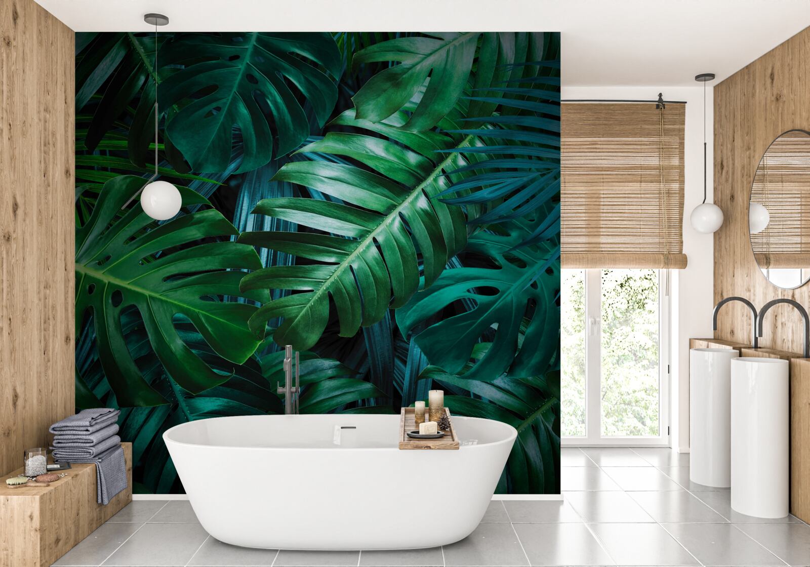 Papier peint l'intensité des nuances de vert de la forêt tropicale