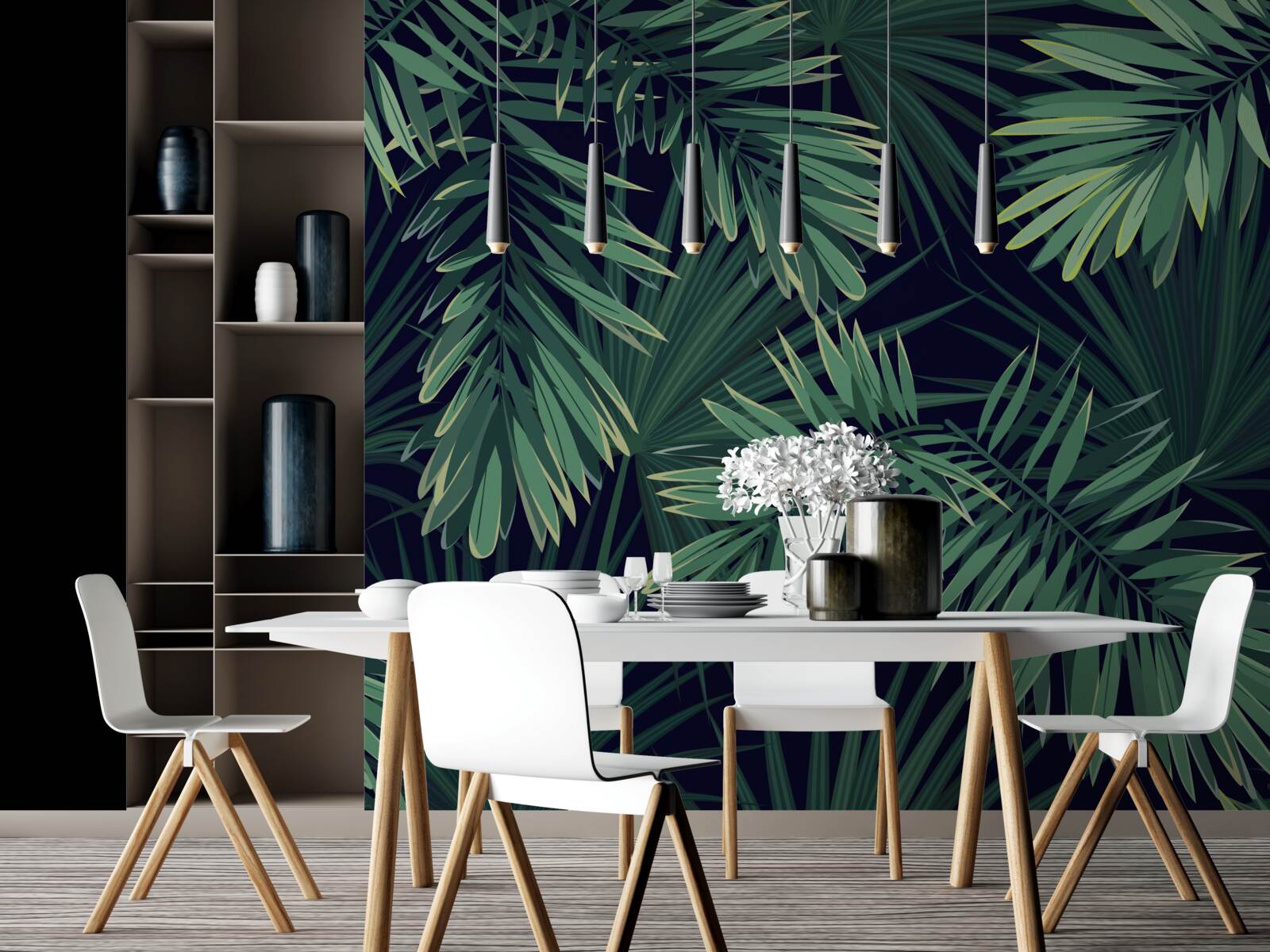 Papier peint branches de palmier