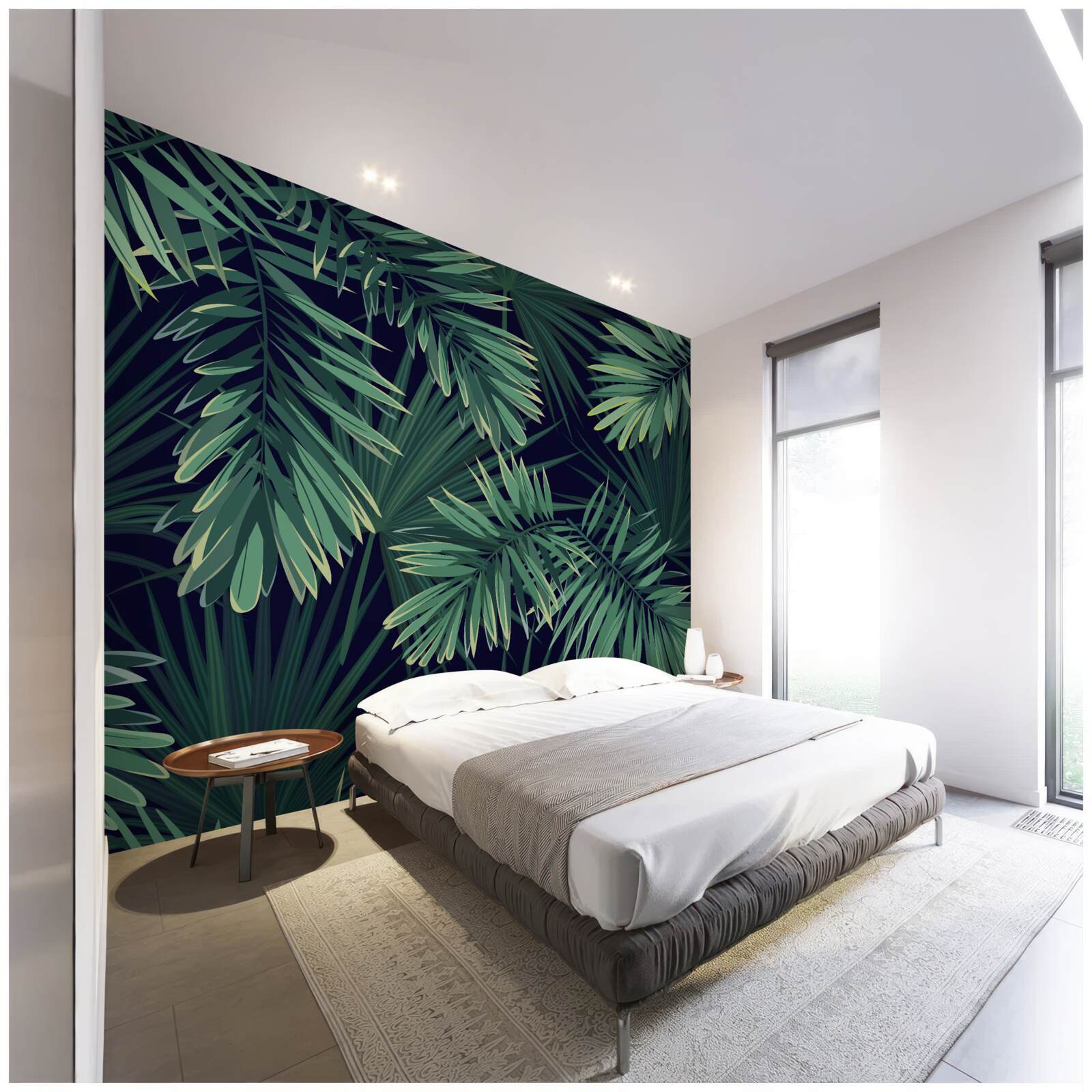 Papier peint branches de palmier