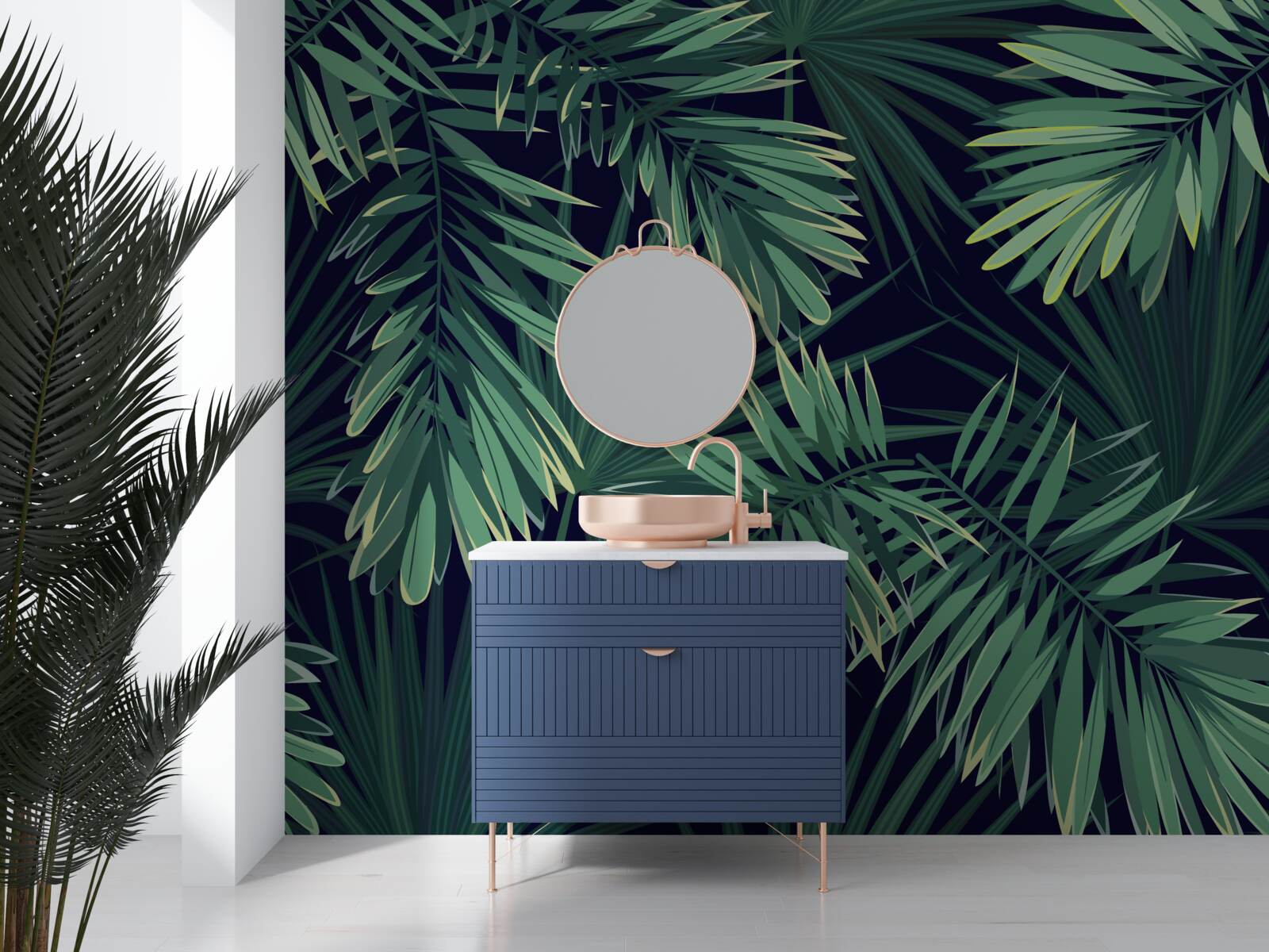 Papier peint branches de palmier