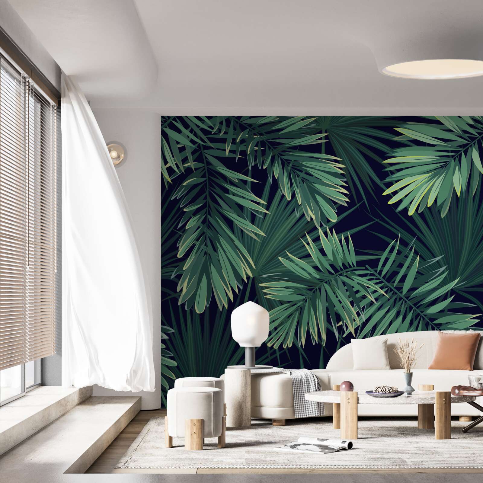 Papier peint branches de palmier