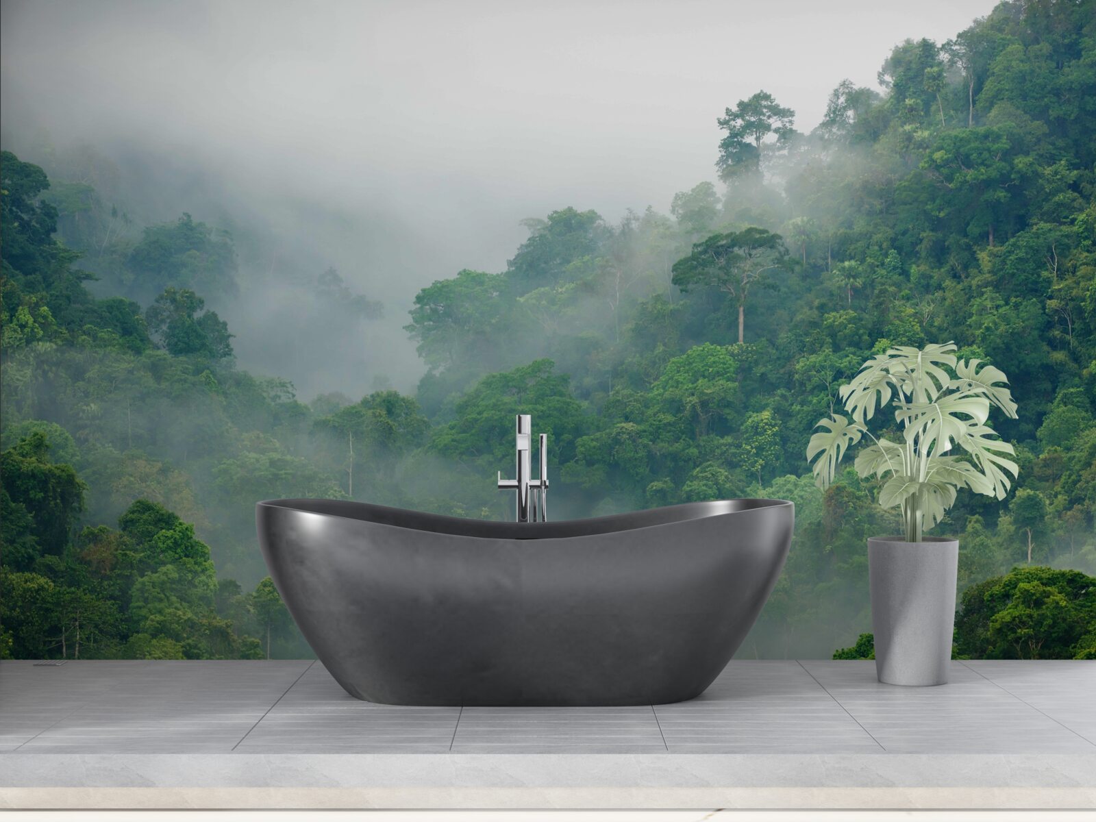 Papier peint brouillard dans les montagnes tropicales