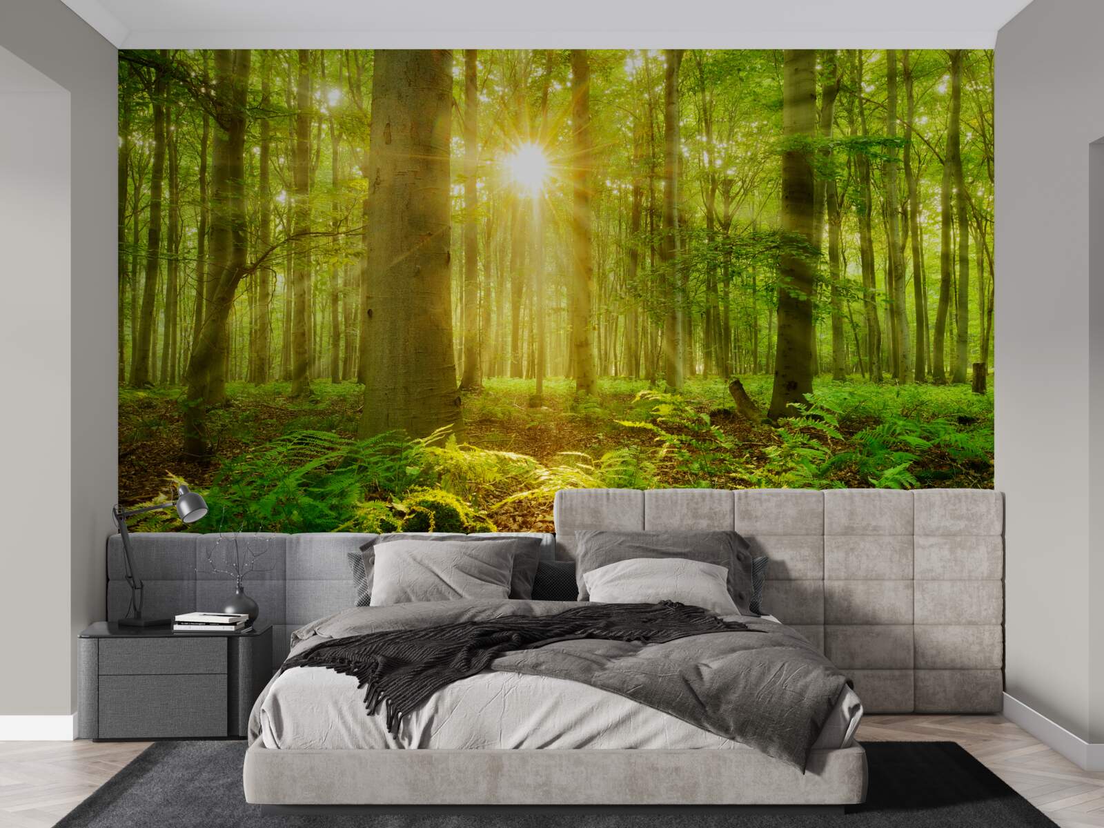 Papier peint la forêt s'anime sous le soleil du matin