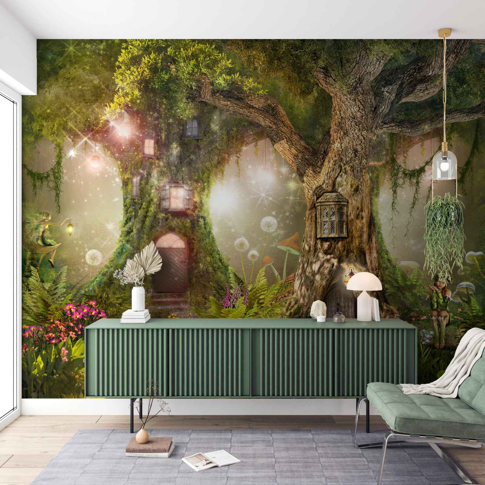 Papier peint les habitants mythiques de la brousse verte