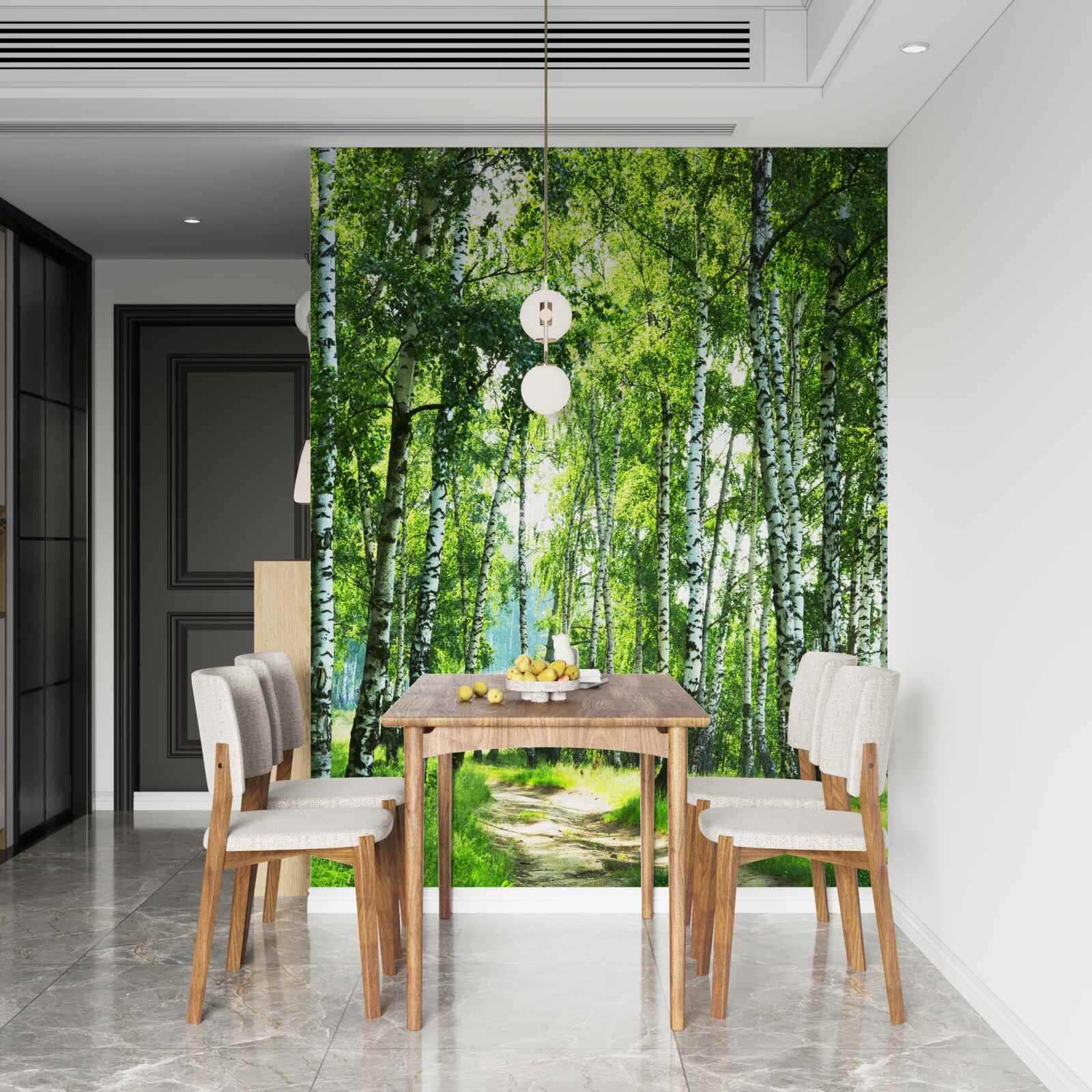 Papier peint voyage d'été sur le bouleau tropical