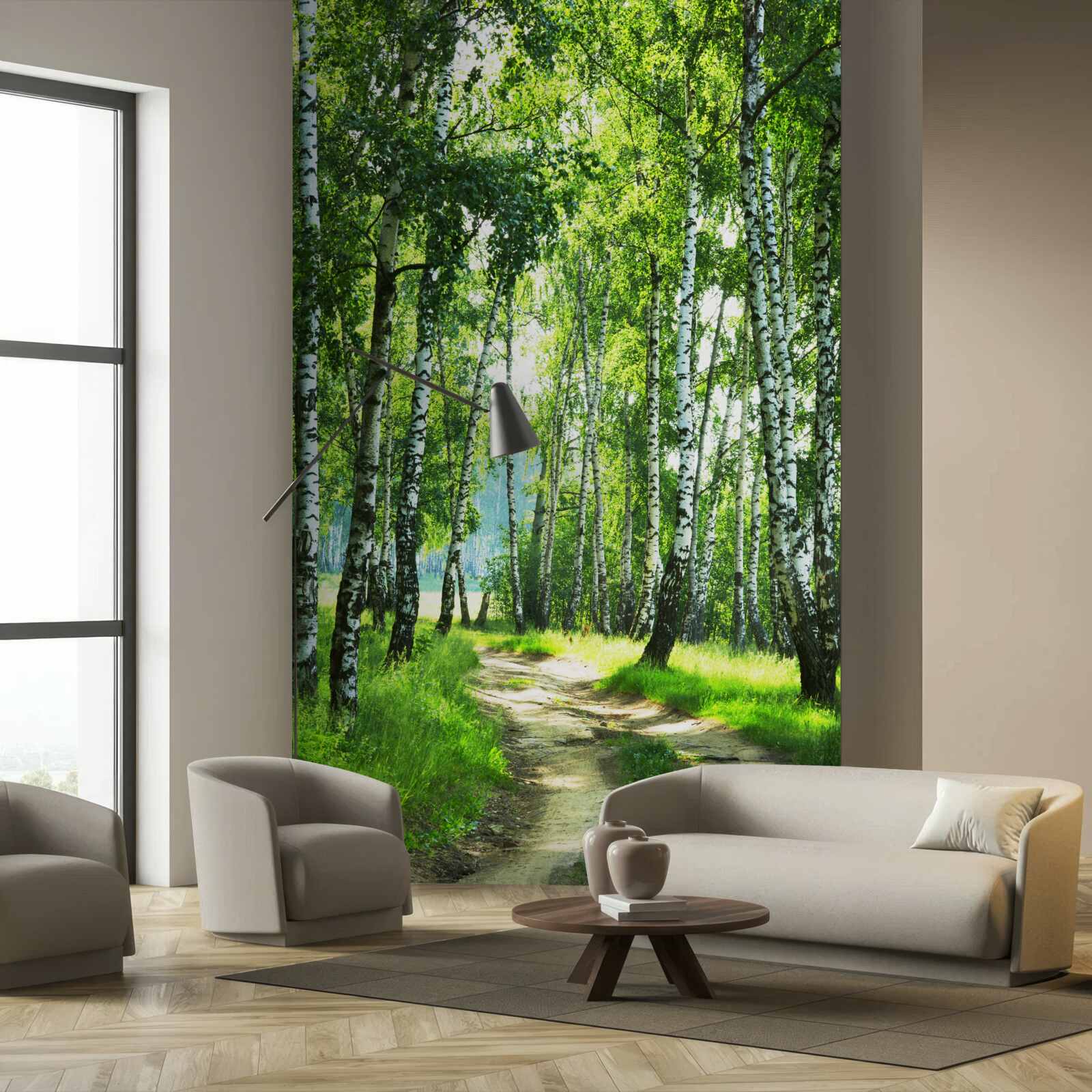 Papier peint voyage d'été sur le bouleau tropical