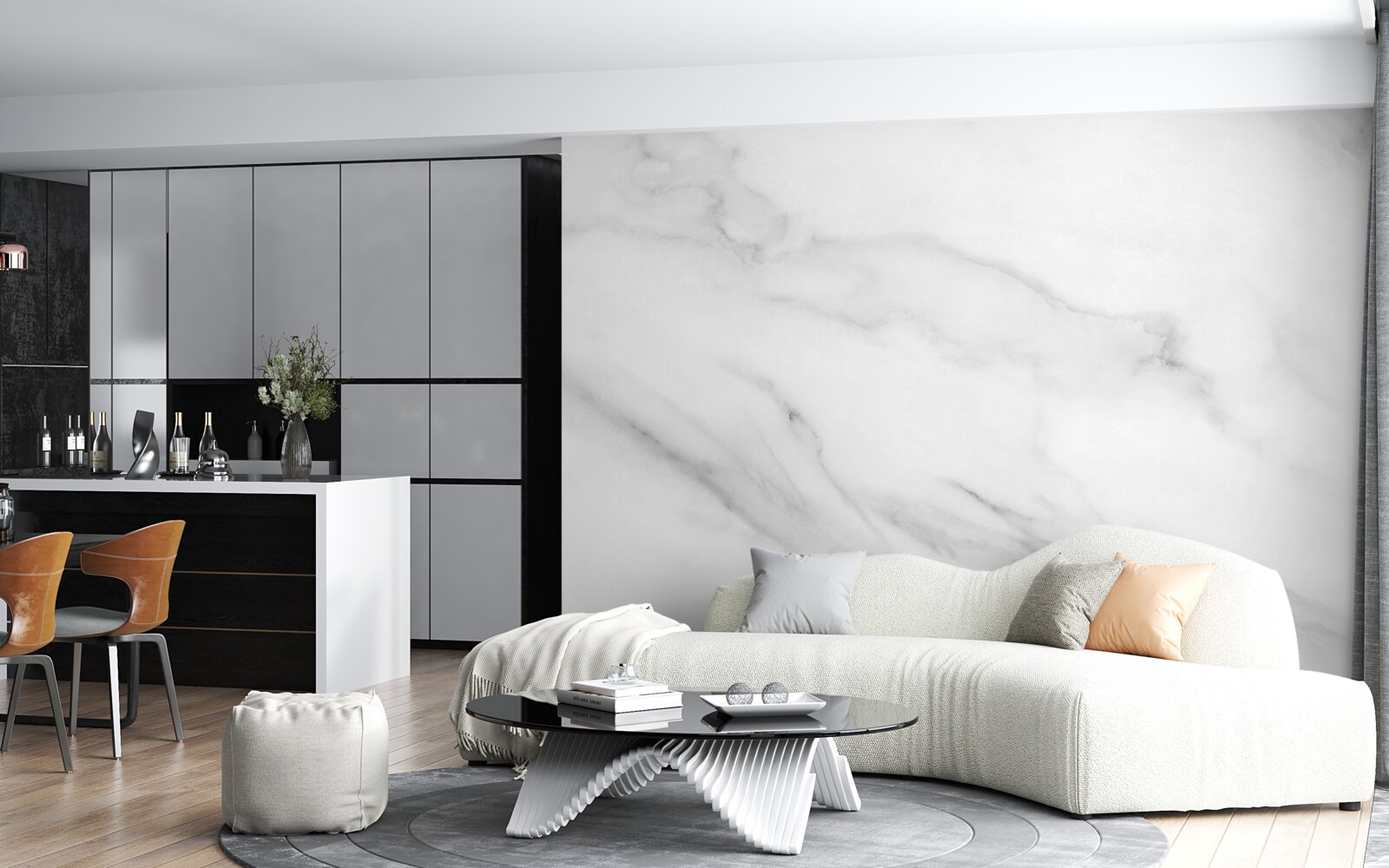 Papier peint couleur tachetée, gris