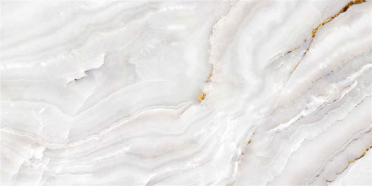 Papier peint ondes lumineuses sur un marbre blanc comme neige