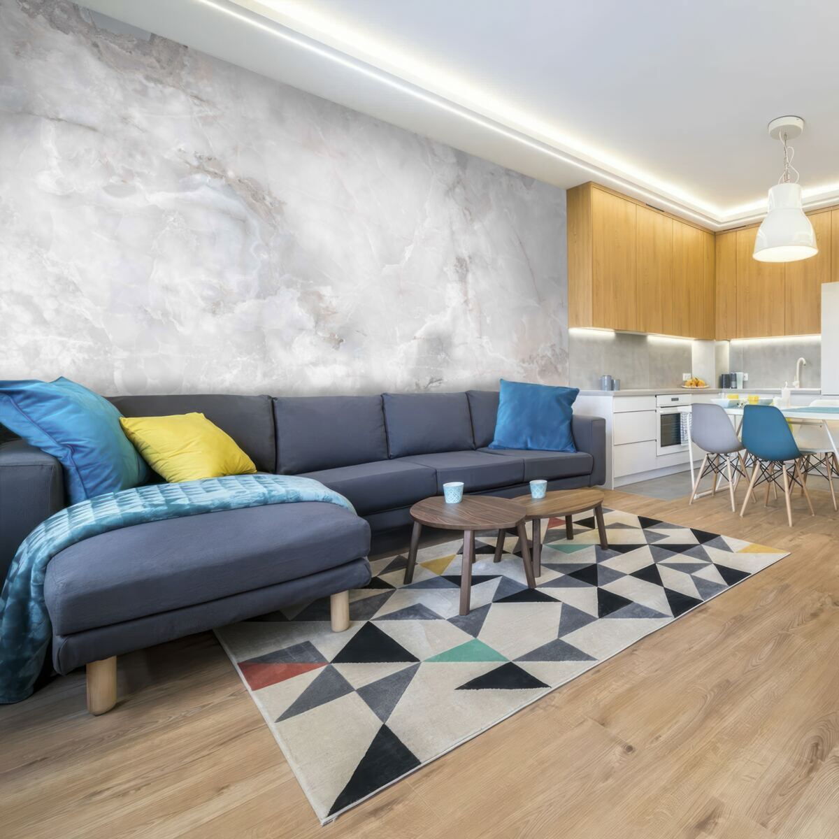 Papier peint nuages denses pénétrés par la lumière du soleil