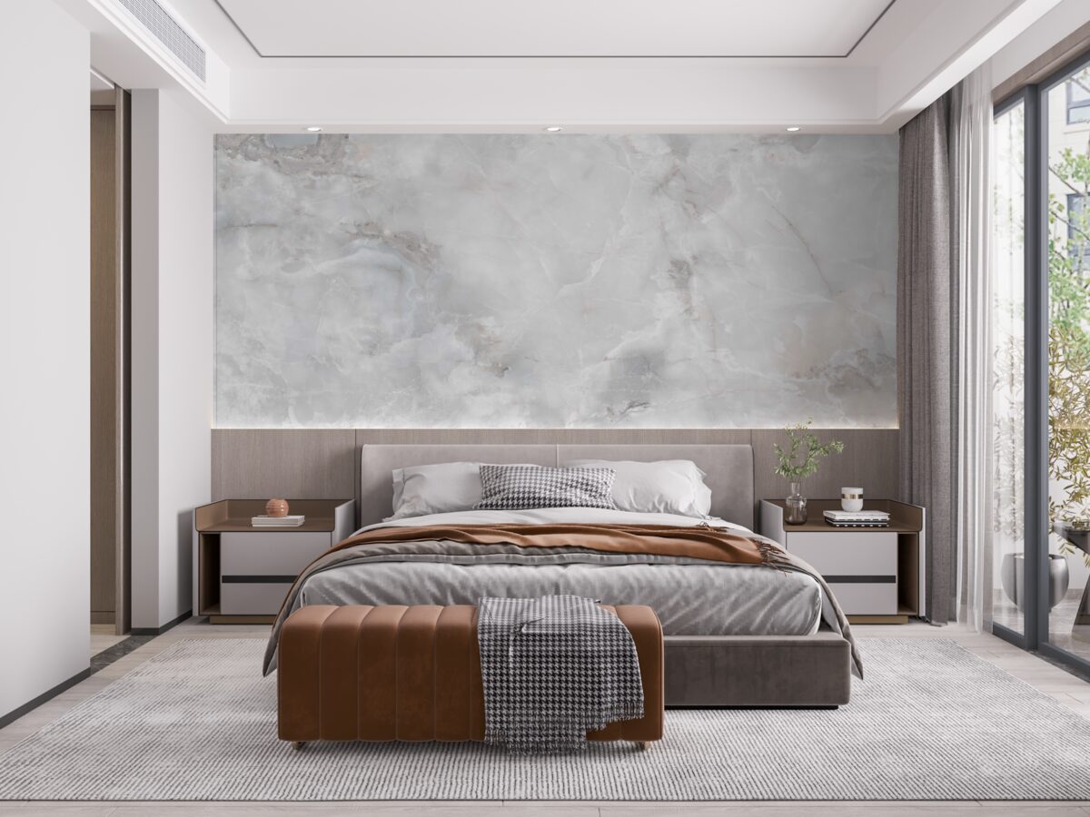 Papier peint nuages denses pénétrés par la lumière du soleil