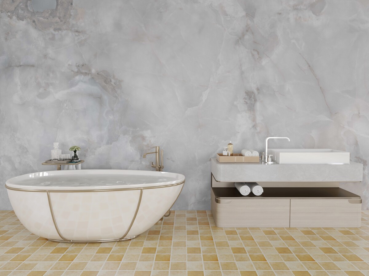 Papier peint nuages denses pénétrés par la lumière du soleil