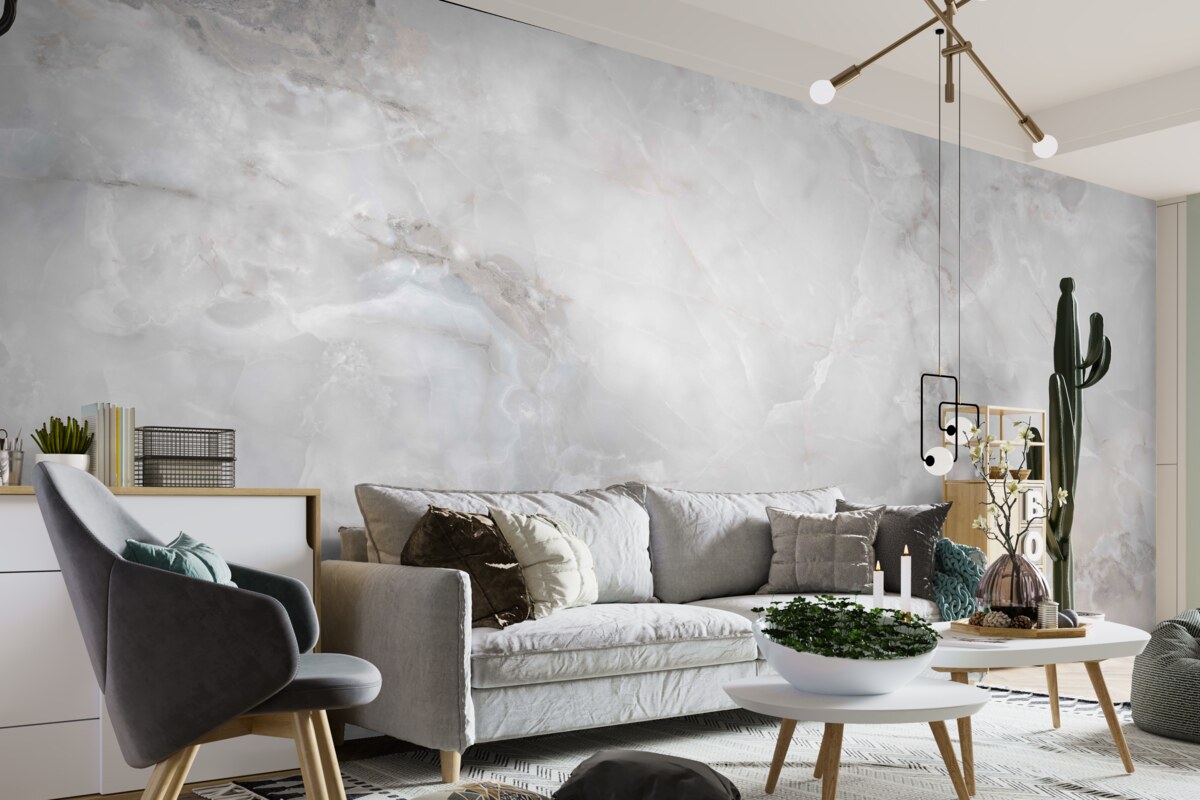 Papier peint nuages denses pénétrés par la lumière du soleil