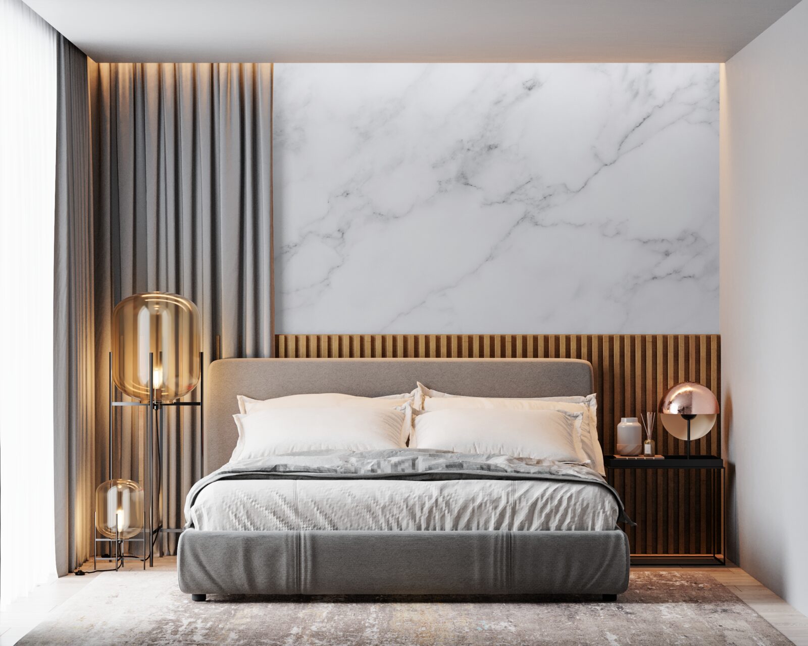 Papier peint Blanc de neige et brume argentée