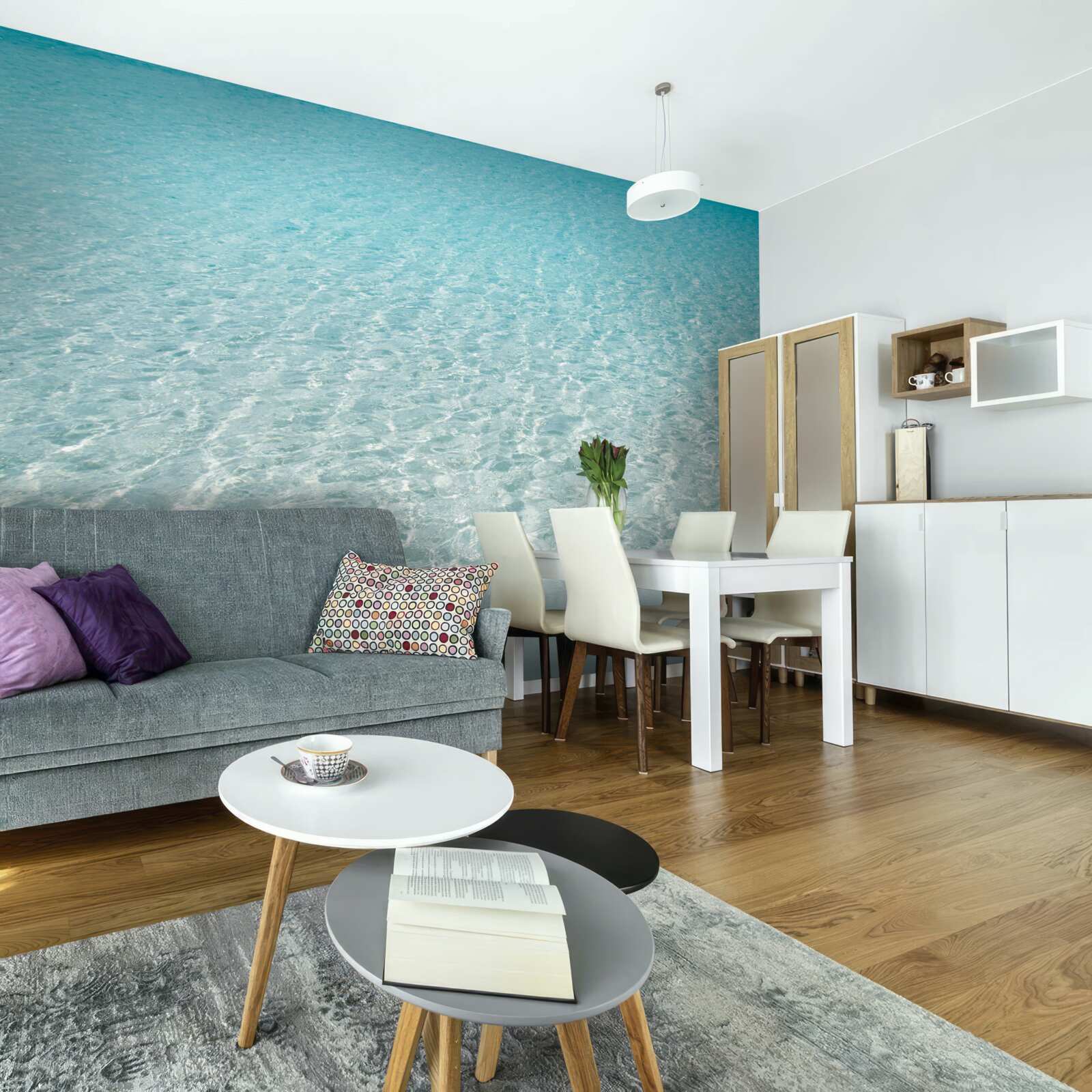 Papier peint plage de sable blanc immaculé