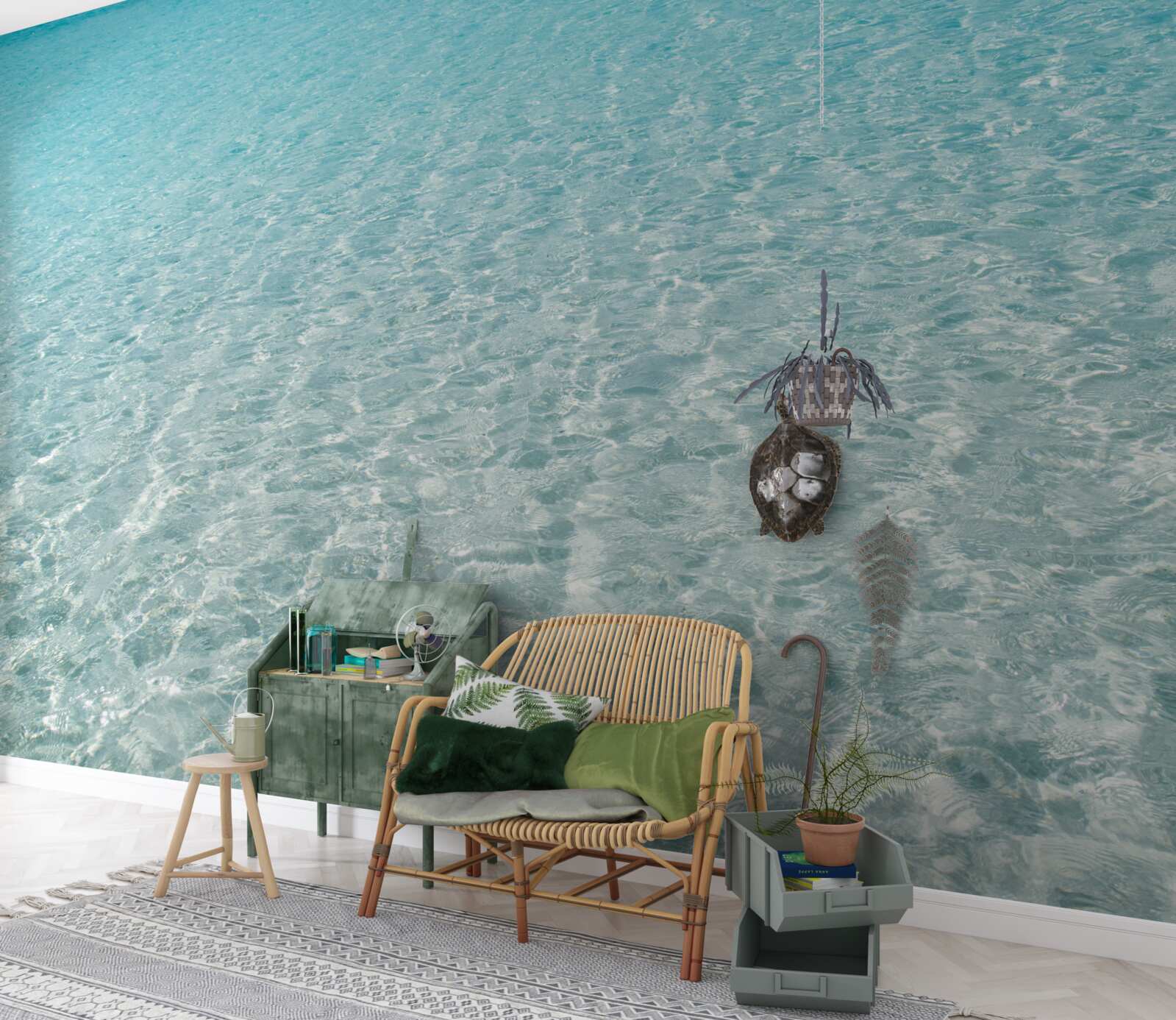 Papier peint plage de sable blanc immaculé