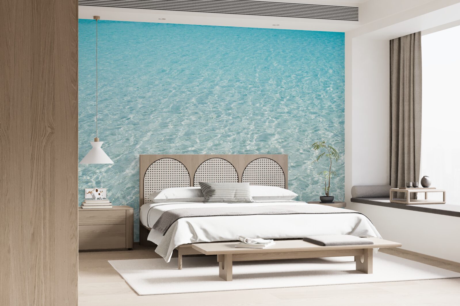 Papier peint plage de sable blanc immaculé