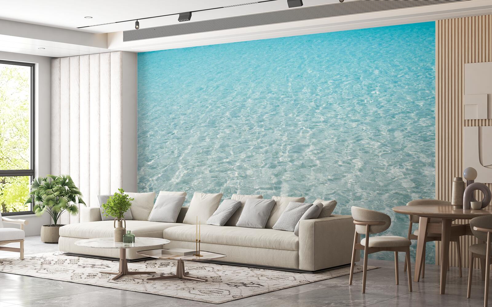 Papier peint plage de sable blanc immaculé