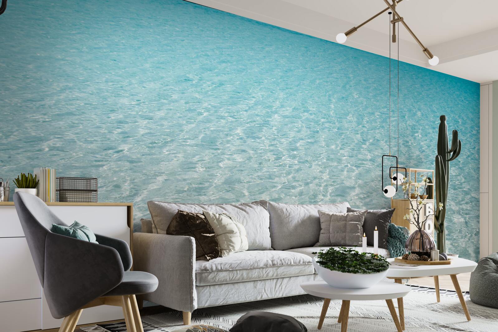 Papier peint plage de sable blanc immaculé