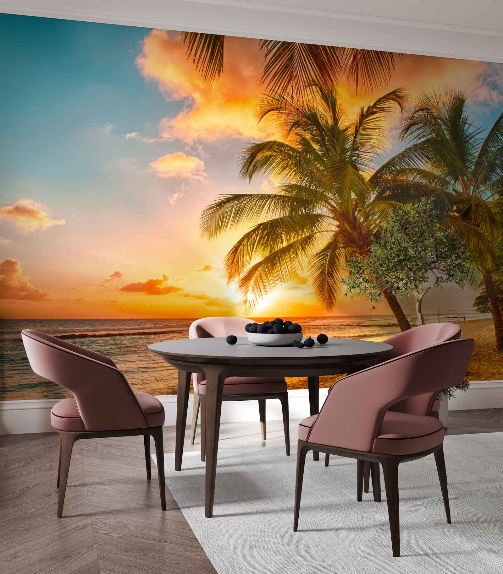 Papier peint coucher de soleil hypnotique par une journée d'été