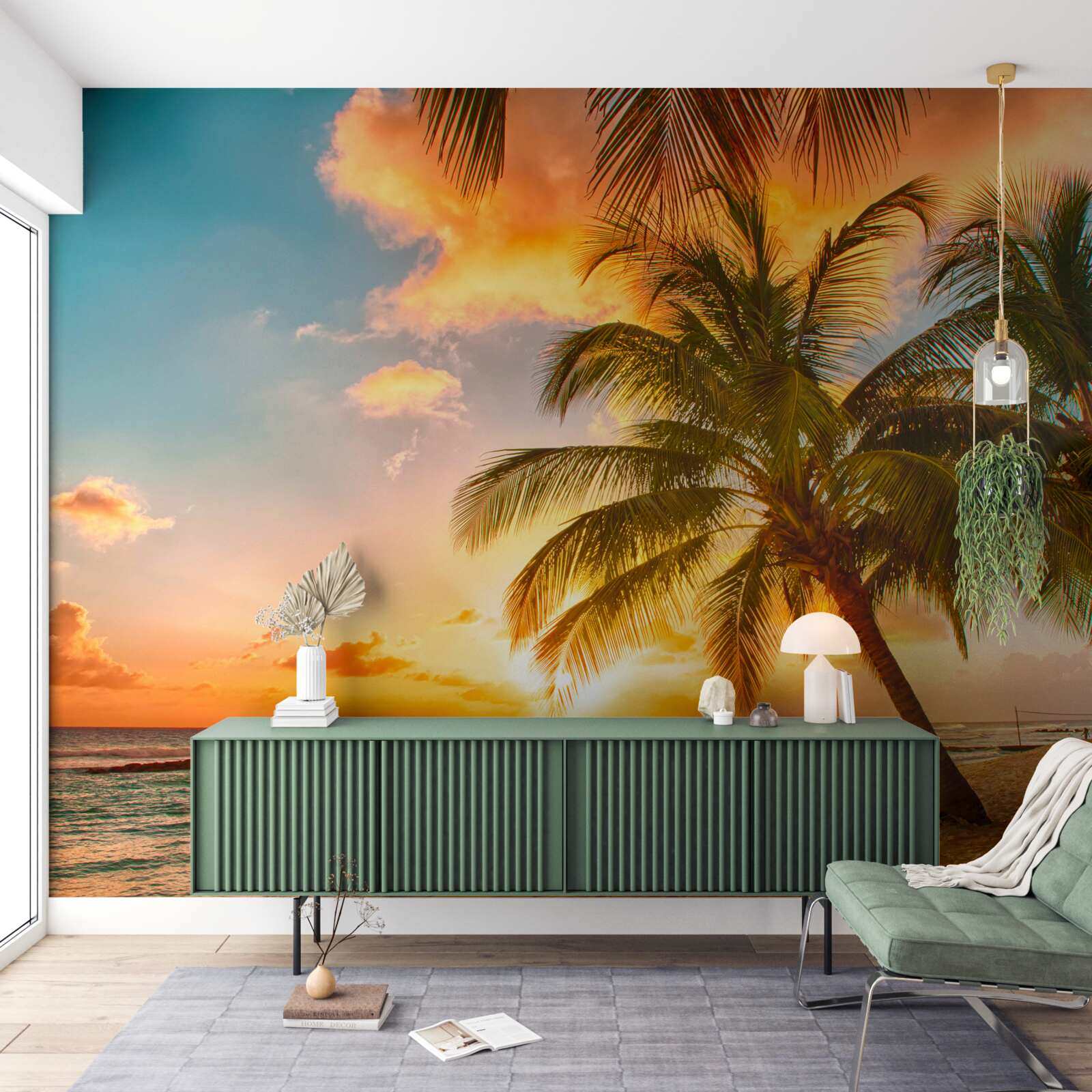 Papier peint coucher de soleil hypnotique par une journée d'été