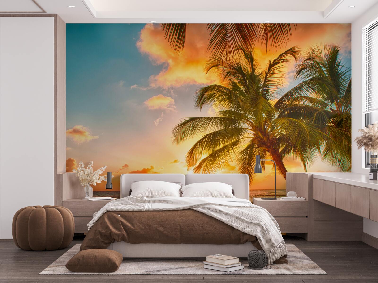 Papier peint coucher de soleil hypnotique par une journée d'été