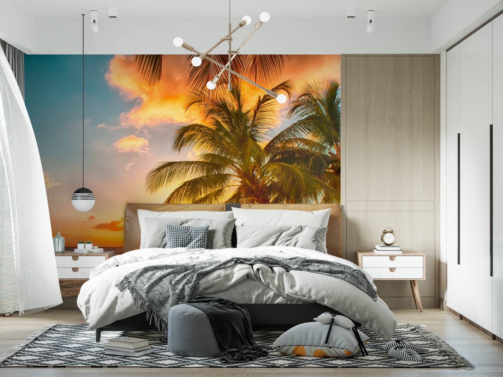 Papier peint coucher de soleil hypnotique par une journée d'été