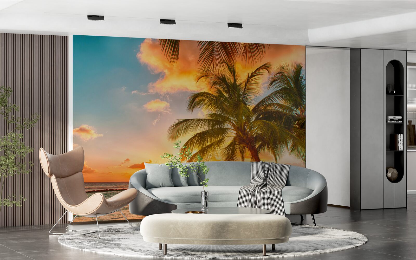 Papier peint coucher de soleil hypnotique par une journée d'été