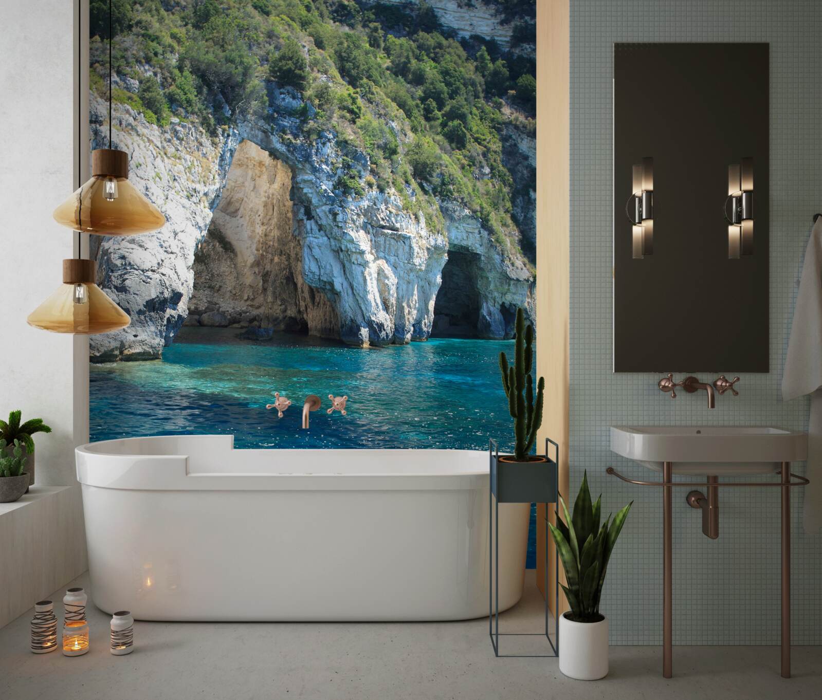 Papier peint grottes marines