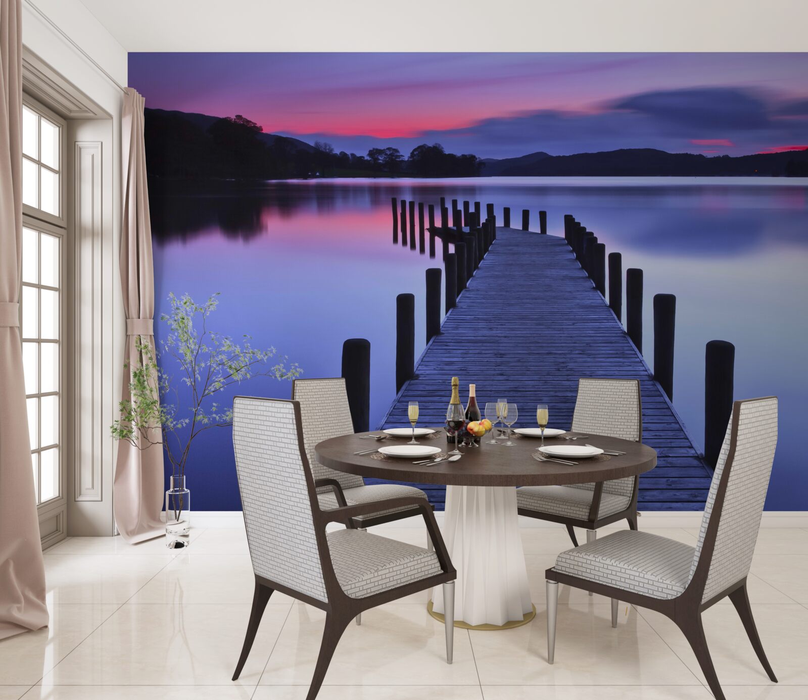 Papier peint Chemin vers la pêcherie de l'étang