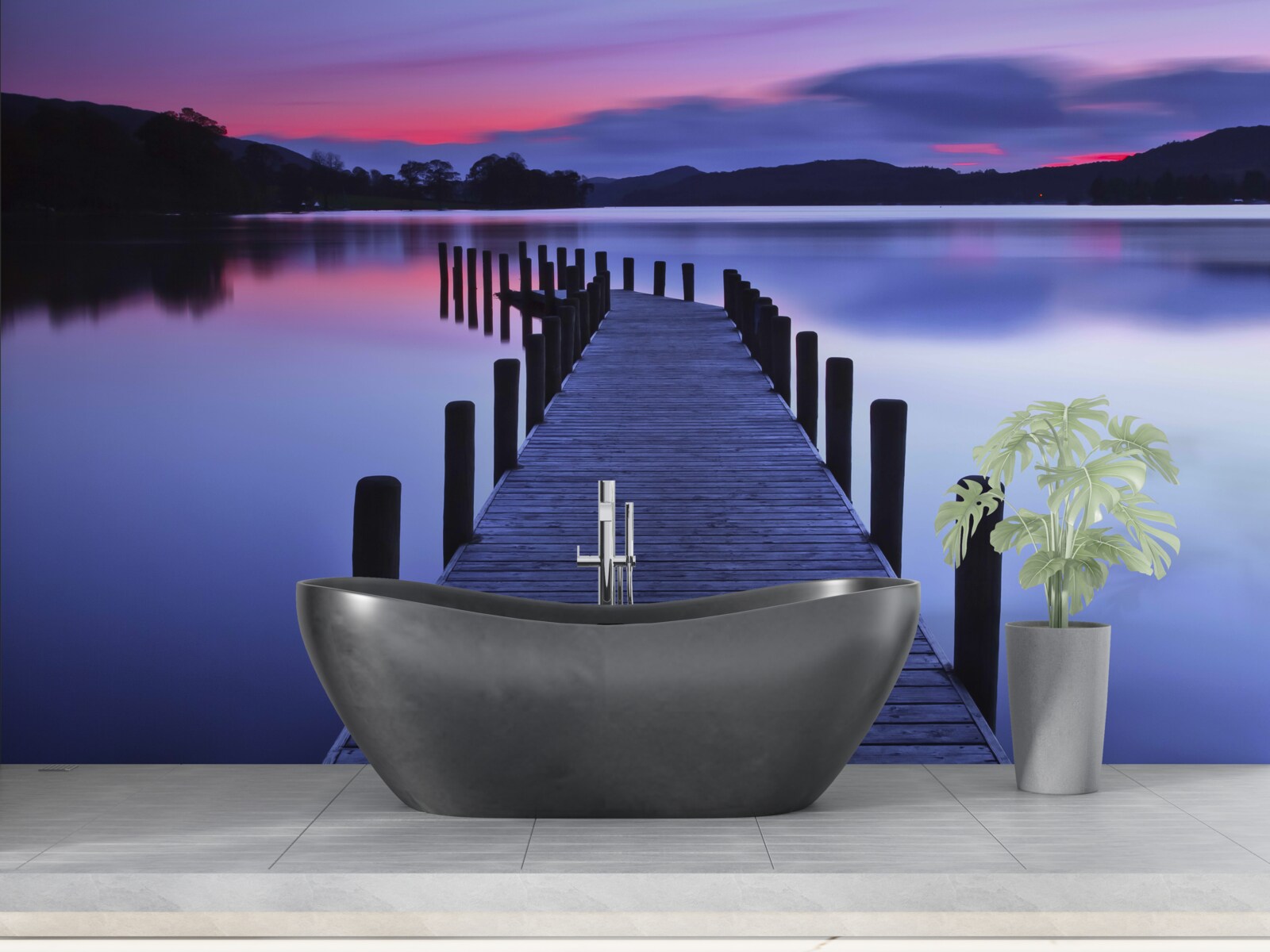 Papier peint Chemin vers la pêcherie de l'étang