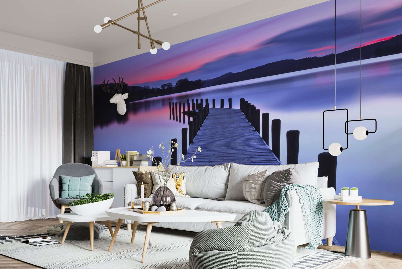 Papier peint Chemin vers la pêcherie de l'étang