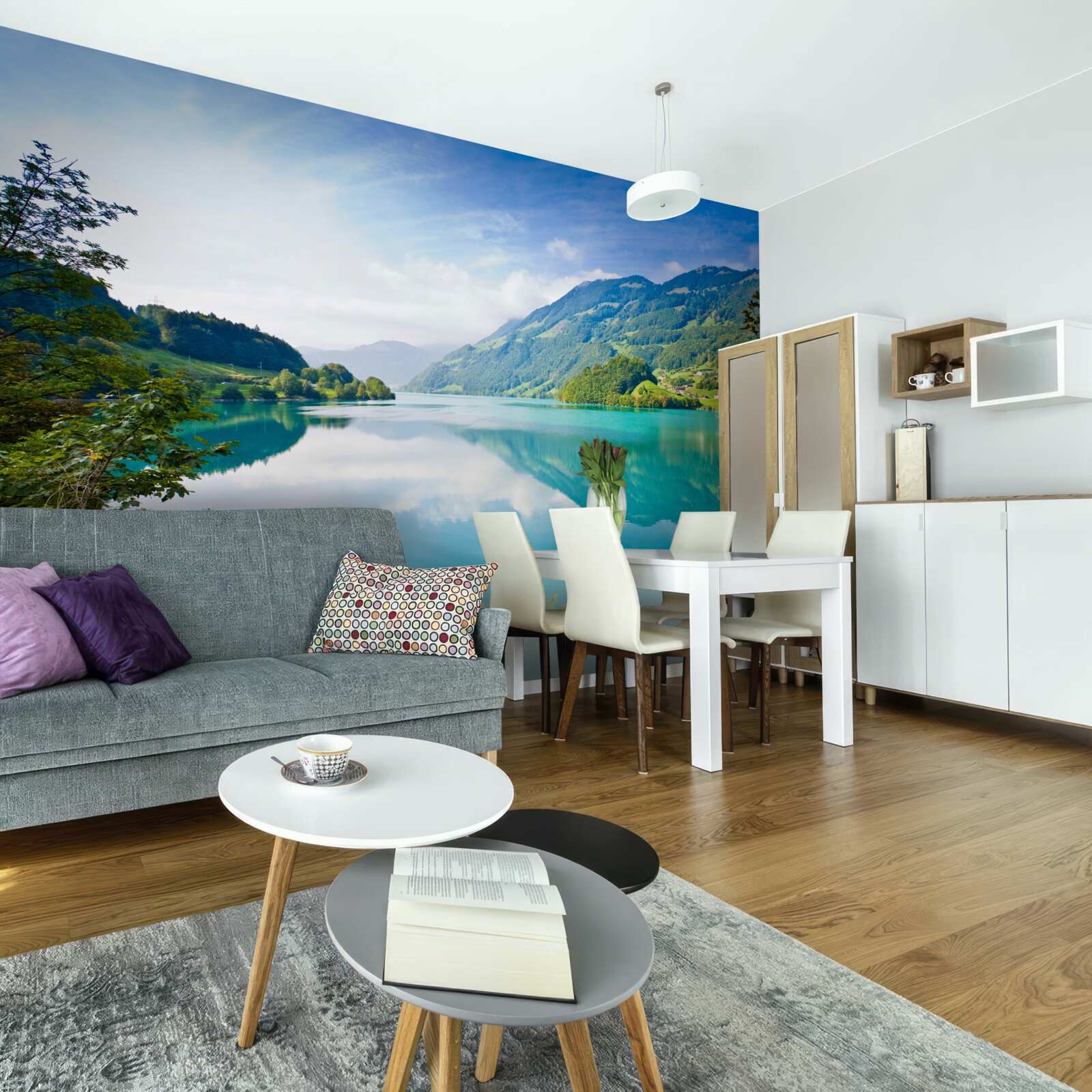 Papier peint les lacs aux eaux bleues des montagnes