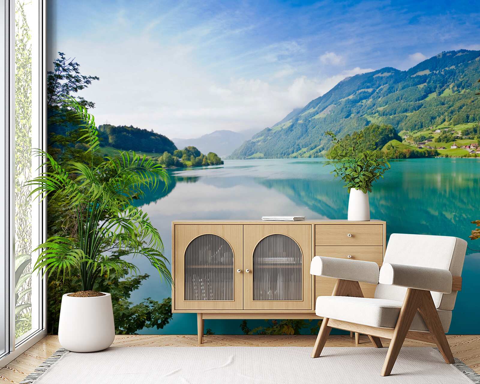 Papier peint les lacs aux eaux bleues des montagnes