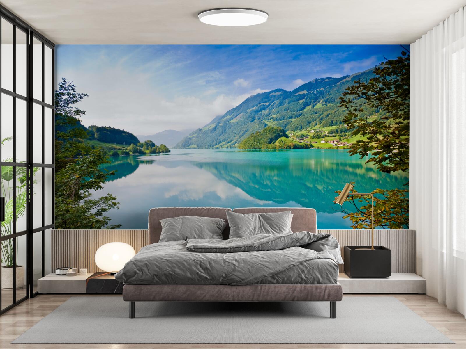 Papier peint les lacs aux eaux bleues des montagnes