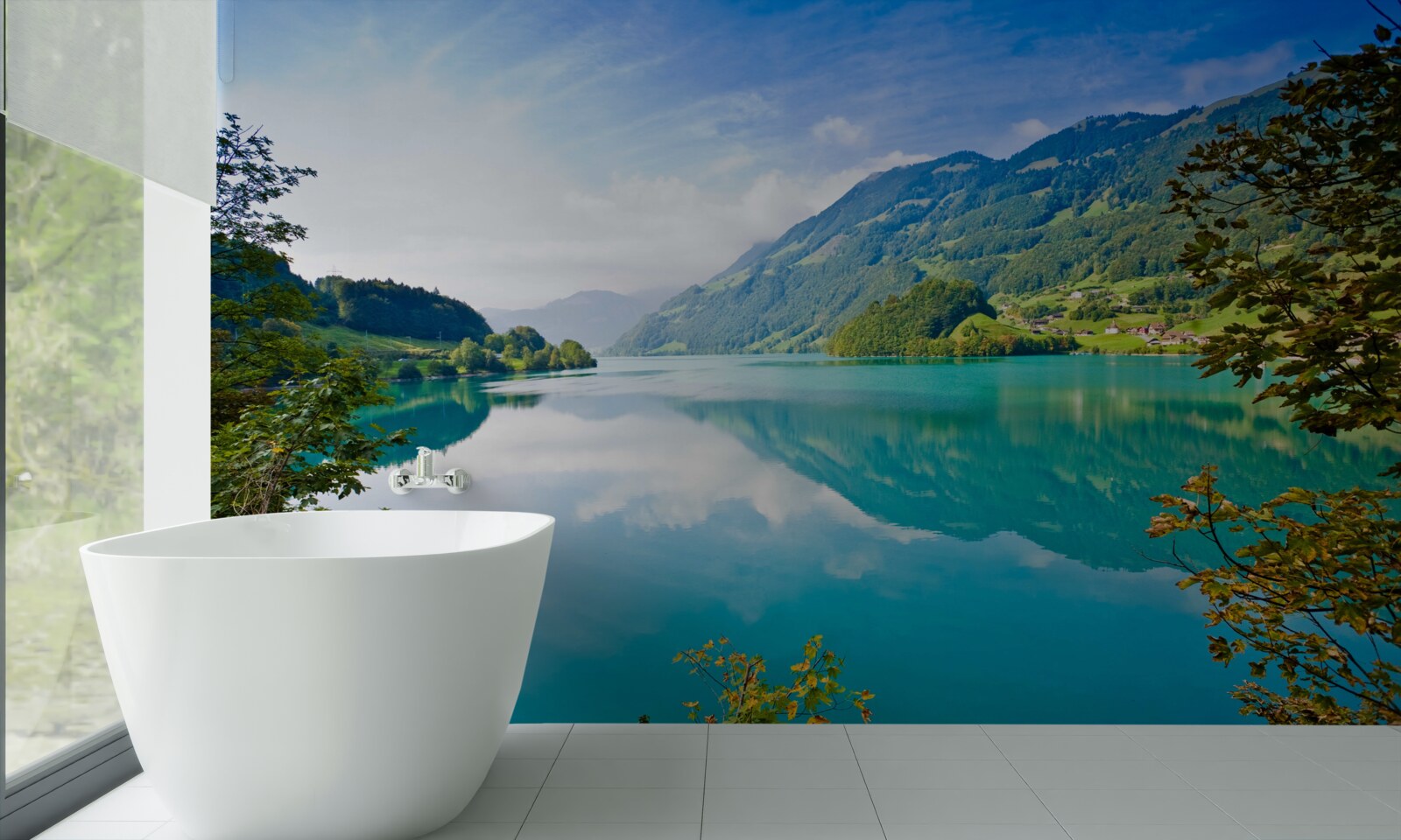 Papier peint les lacs aux eaux bleues des montagnes