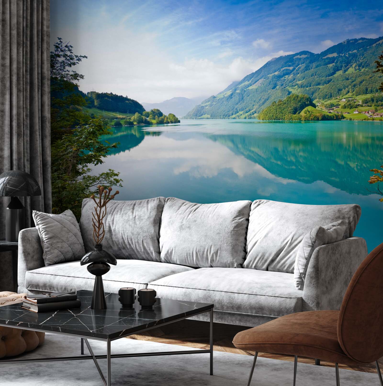 Papier peint les lacs aux eaux bleues des montagnes