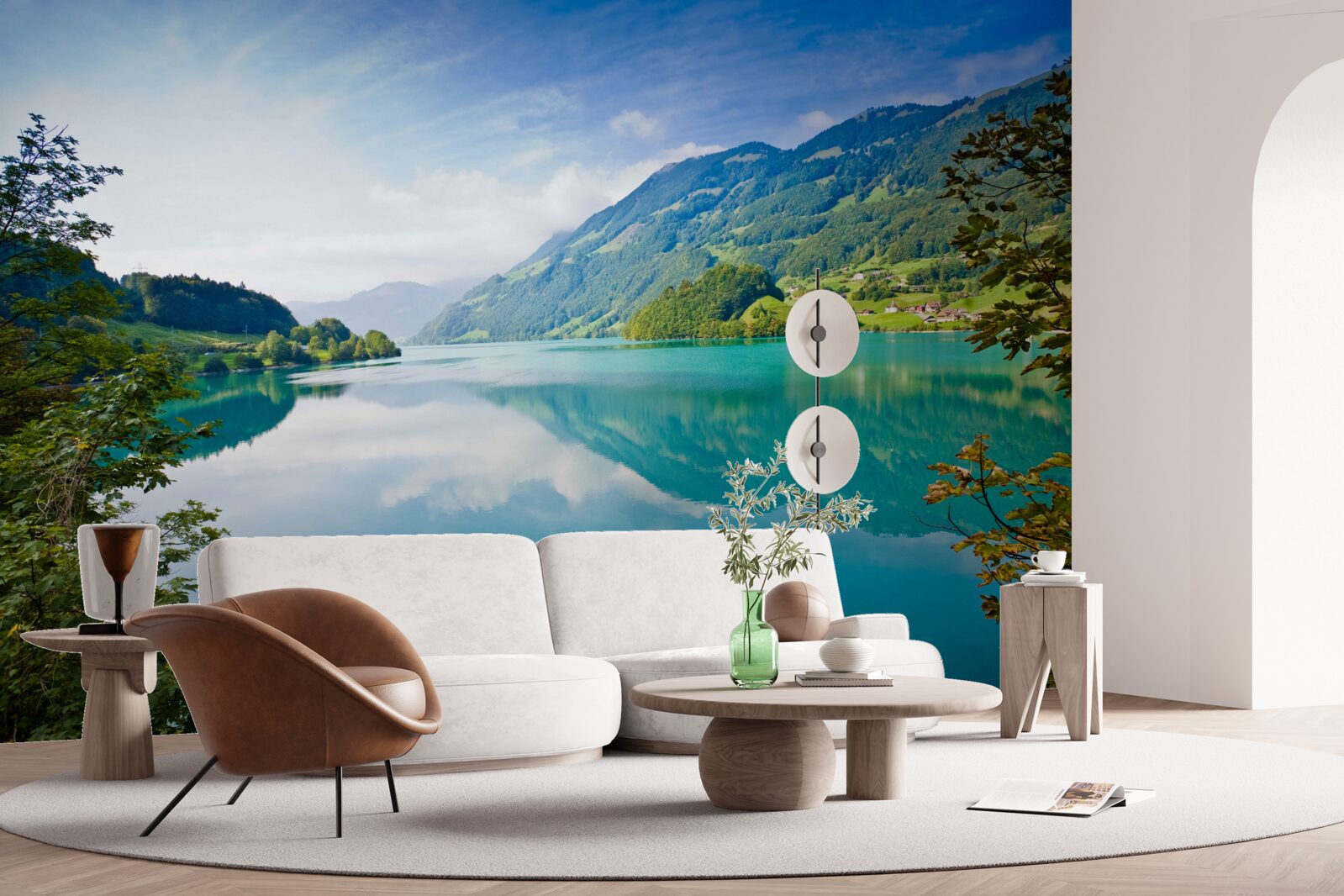 Papier peint les lacs aux eaux bleues des montagnes