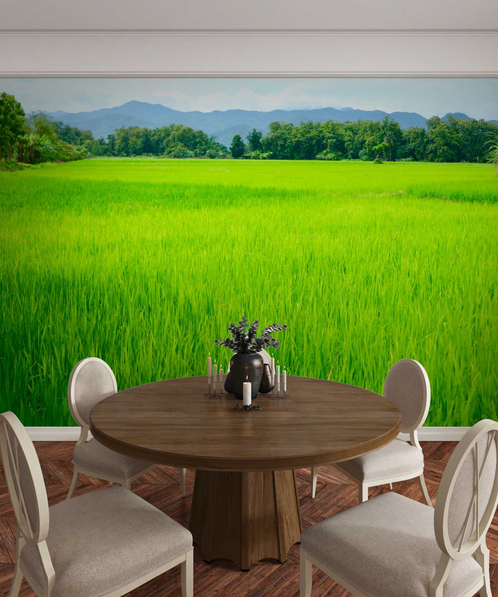 Papier peint Prairie verte dans les montagnes