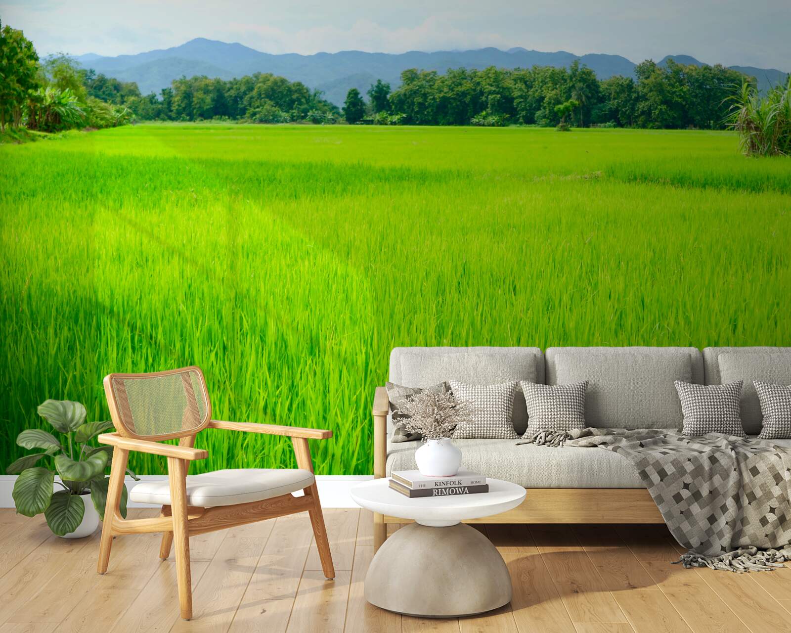 Papier peint Prairie verte dans les montagnes