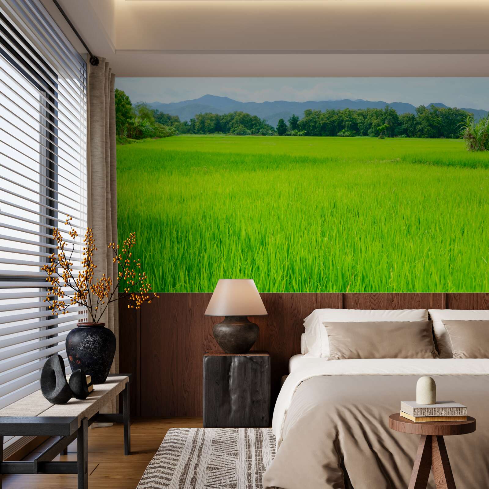 Papier peint Prairie verte dans les montagnes