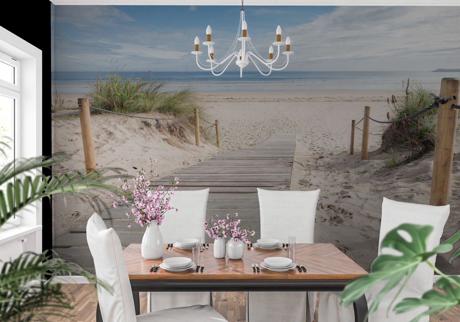 Papier peint Chemin de sable menant à l'océan