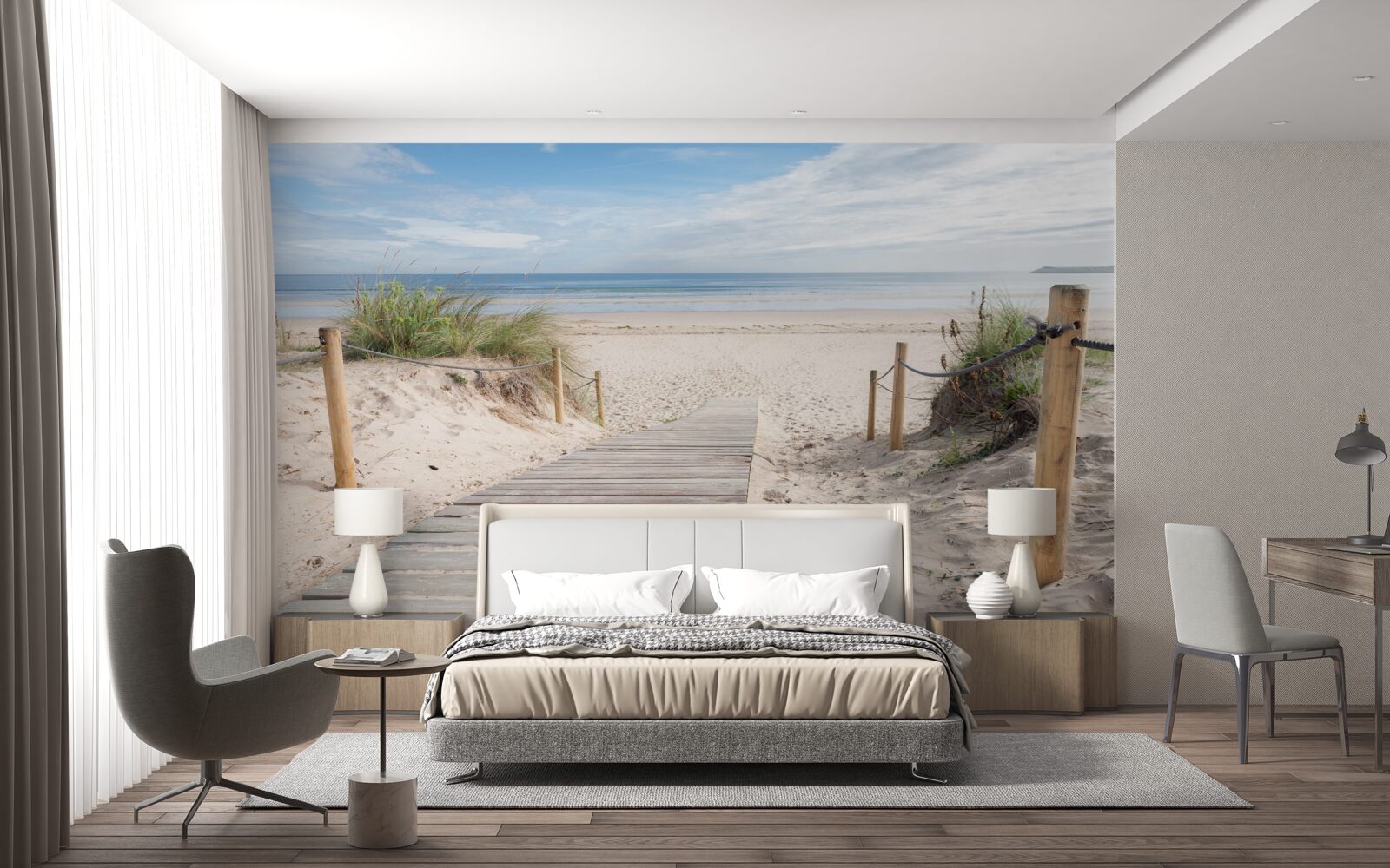Papier peint Chemin de sable menant à l'océan