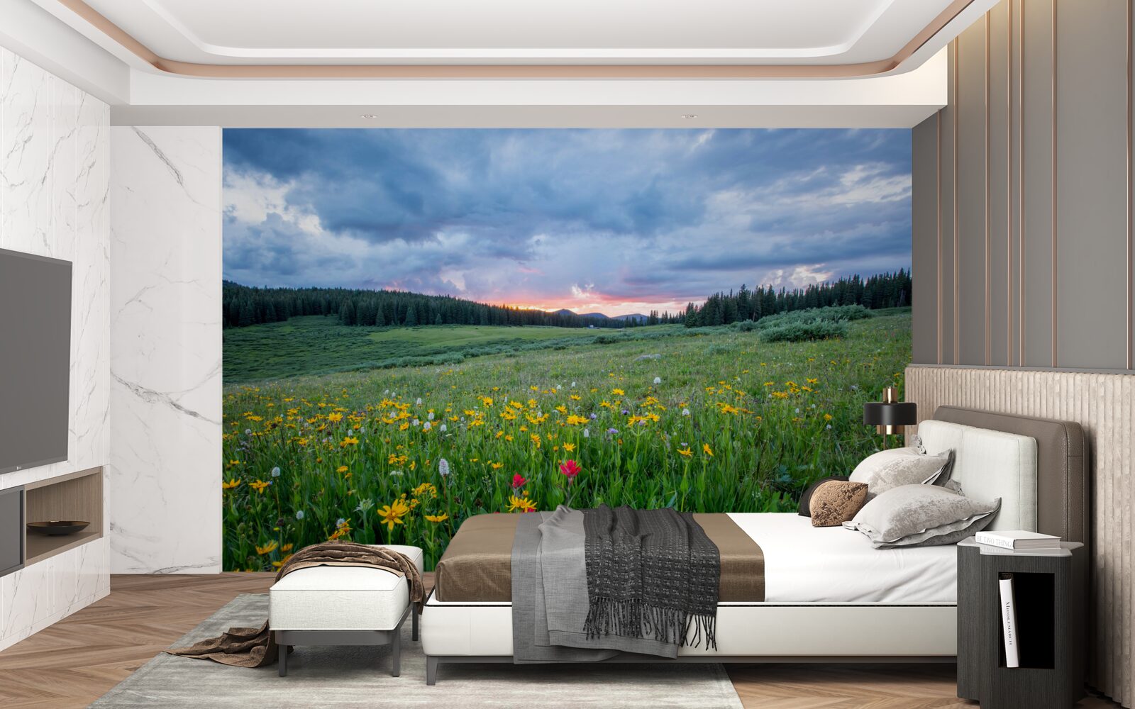 Papier peint plantes de prairie