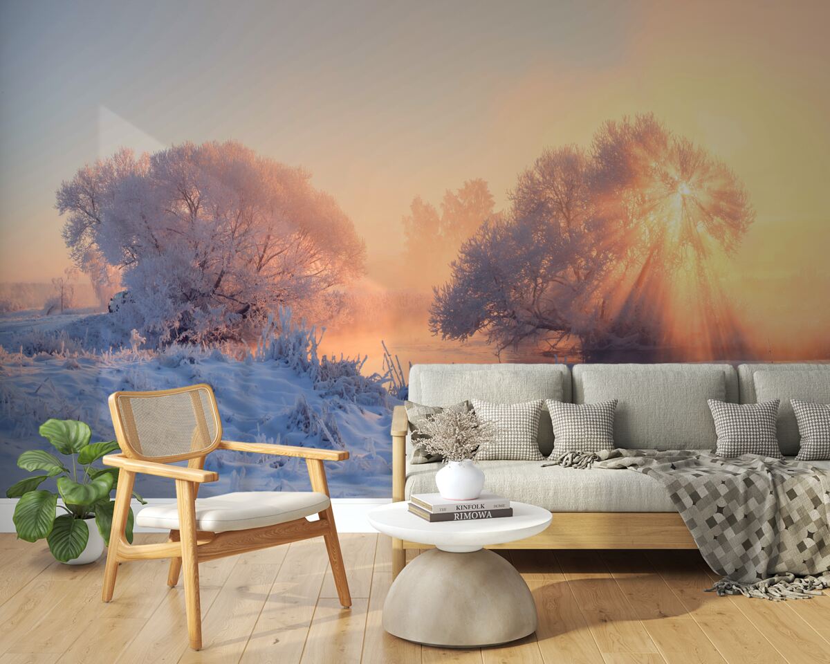 Papier peint matinée d'hiver dans le froid