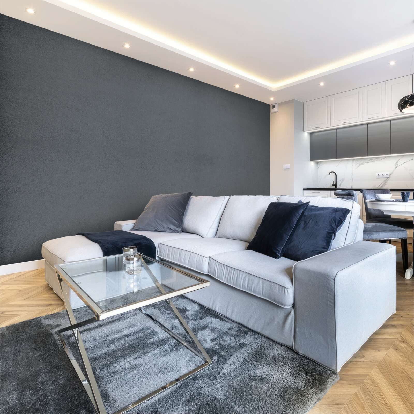 Papier peint rectangles gris foncé