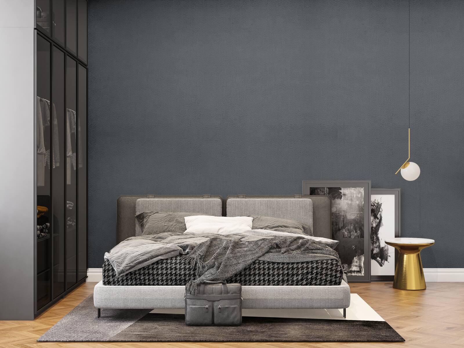 Papier peint rectangles gris foncé