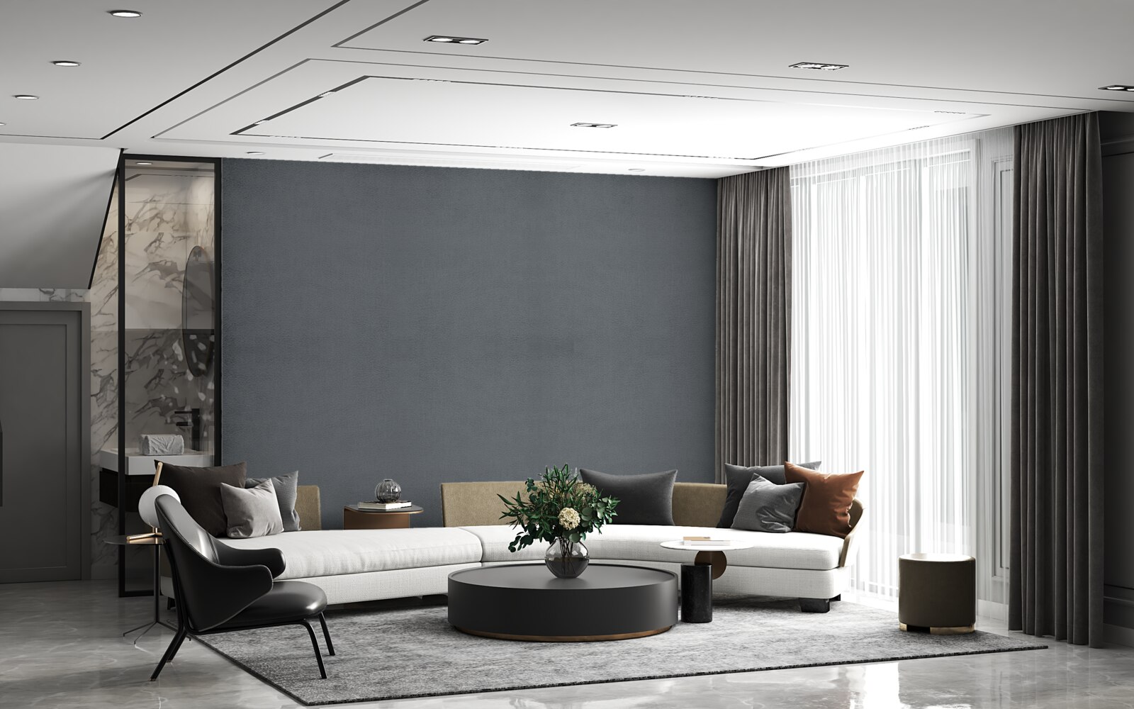 Papier peint rectangles gris foncé