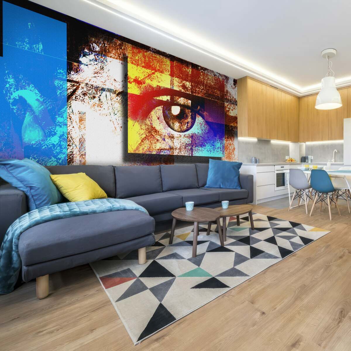 Papier peint un œil dans une palette multicolore