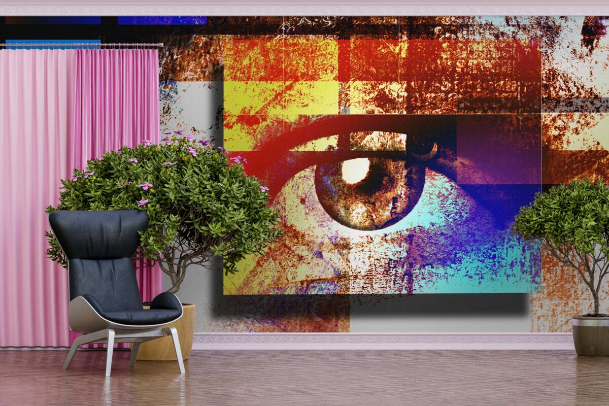 Papier peint un œil dans une palette multicolore