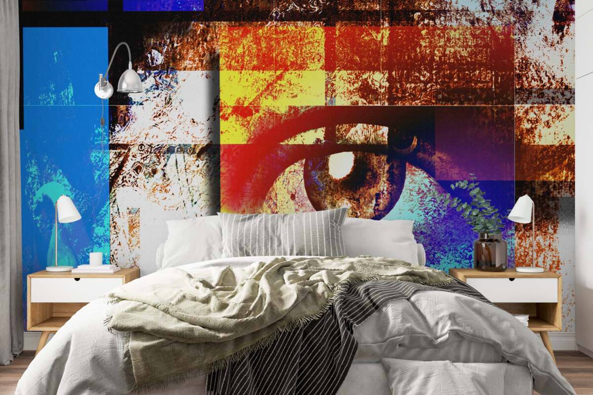 Papier peint un œil dans une palette multicolore